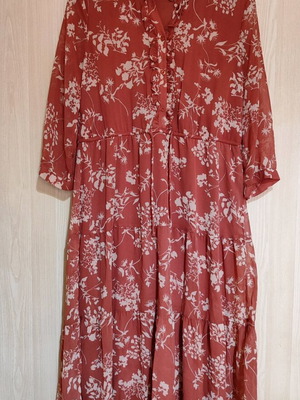 Vero Moda Floral Terracotta Midi Dress like new, size L