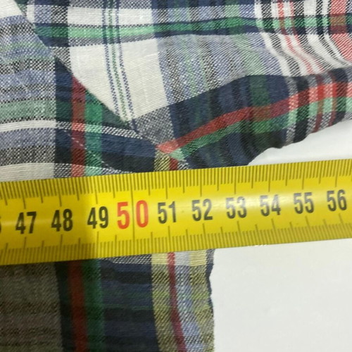 Ralph Lauren Oxford shirt, custom fit, green plaid, dark blue pony, size S