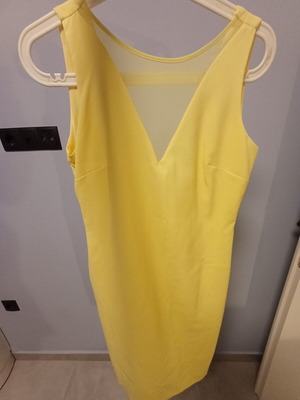 Evening dress midi yellow size M new
