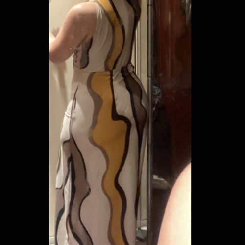 Maxi dress size XS, beige mustard brown black, condition 10/10