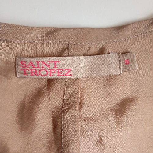 San Tropez women's blouse size M/L, beige and blue