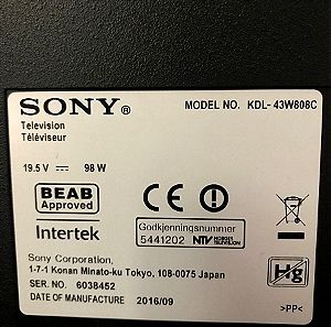 Sony KDL-43W808C