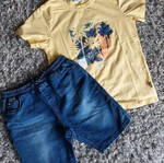 Next denim shorts 140 cm like new with elastic waist
