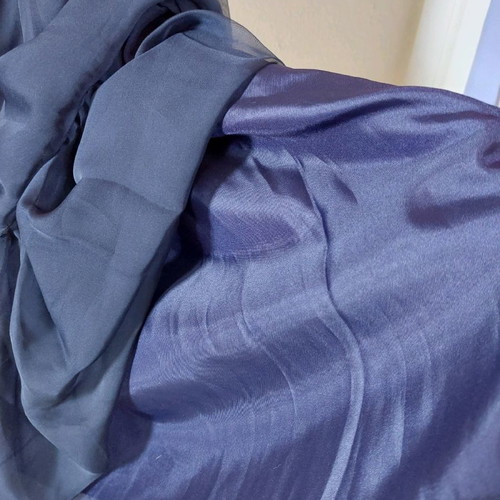 Blue maxi skirt XL used with sheer fabric and satin lining