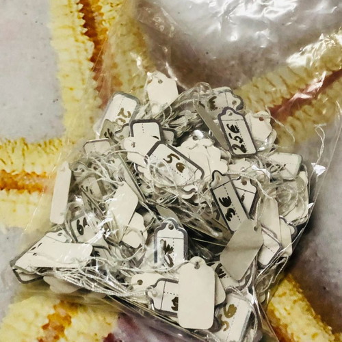 Price tags used, pack of 206, silver color