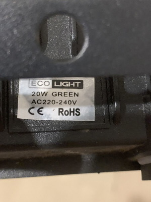 Led floodlight with green light and plug