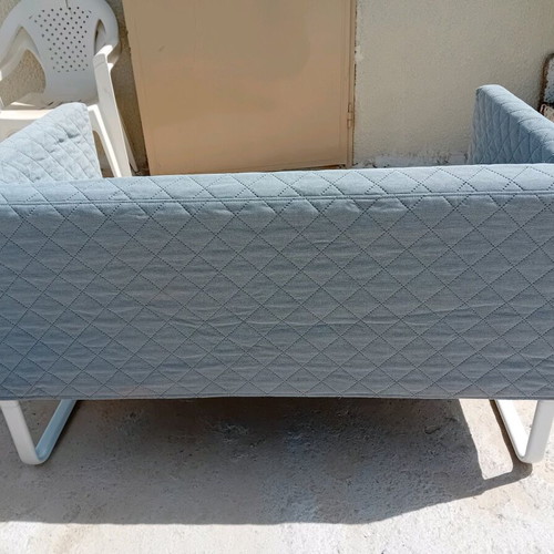 Two-seat sofa like new with metal frame, set of two
