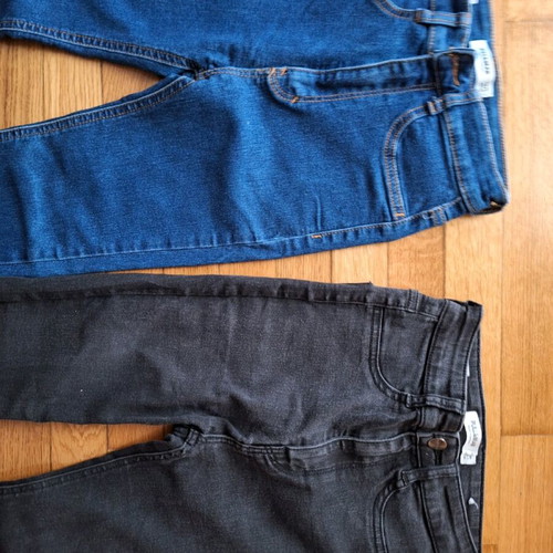 Bullandbear skinny jeans set used for girls, black and blue, size 34