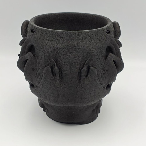 Skull Pencil Holder 3D Printed Black Matte PLA