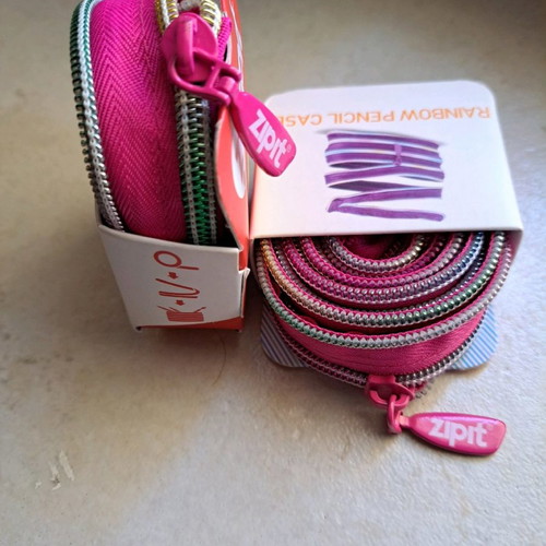 Zipit Rainbow Pencil Case pink mini pouch 20x3x12cm
