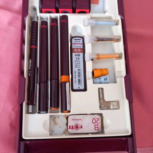 Rapidograph and ruler set like new, complete case