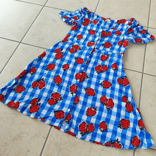 Next girls dress size 11 like new blue check with strawberries