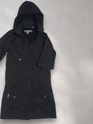 Attrattivo shirt dress with detachable hood like new, black and gray, size S