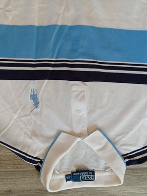 Ralph Lauren Vintage Polo shirt XL like new, white and blue