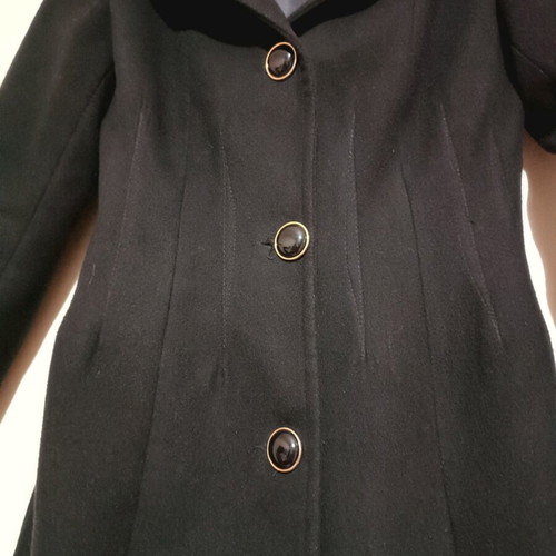 Rinascimento coat like new, black with gold buttons and balloon hem