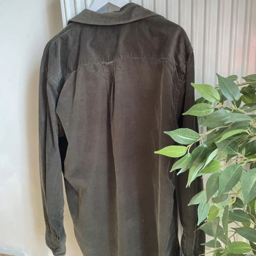 Velvet shirt, green, XXL