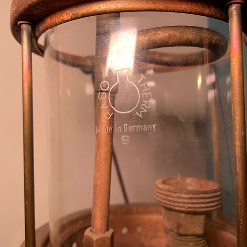 Petromax brass vintage lantern used, old antique made in Germany