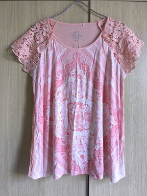 Short Sleeve Blouse new, pink, size L