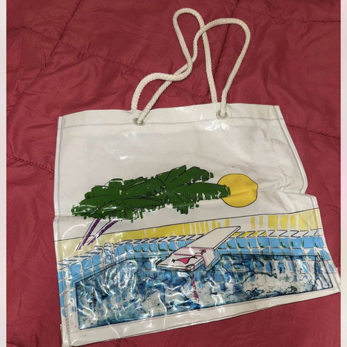 Vintage beach bag shoulder white good condition
