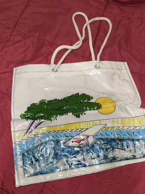 Vintage beach bag shoulder white good condition