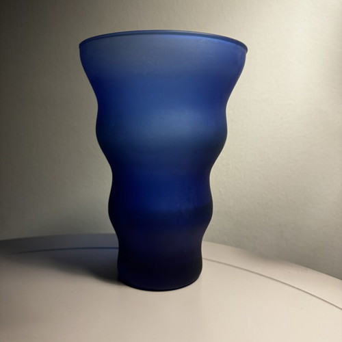 Blue glass vase