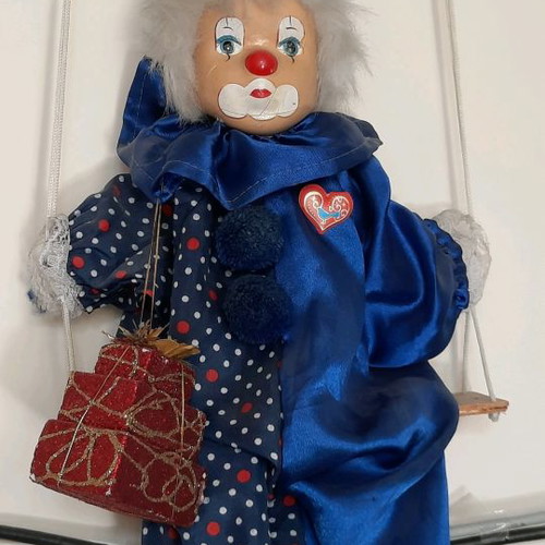 Clown used, German hanging for puppet theater or figurine