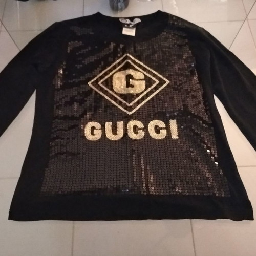 Gucci blouse used, black, size L with design