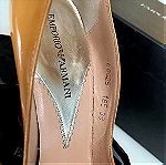  #ΠΡΟΣΦΟΡΑ Emporio Armani νο 39 πλατφόρμα γυαλιστερά μπεζ με Τόκα χρυσό παπούτσια γυναικεία