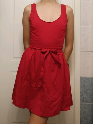 Red sleeveless mini dress Bershka size L like new