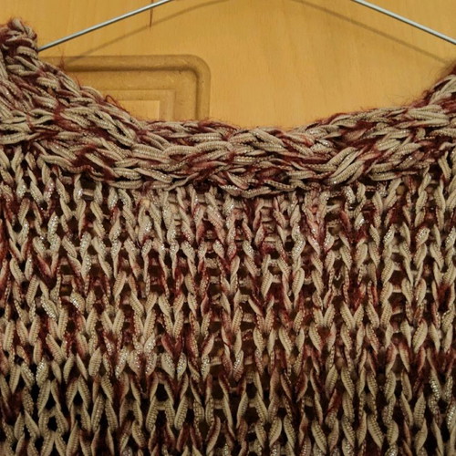 Zara women's knitted sweater used, burgundy melange, size S-M