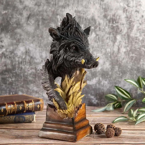 Boar Statue new, 34 cm, resin
