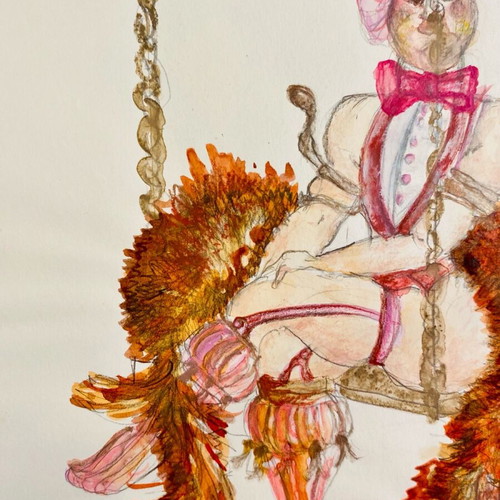 Theatrical costume design from Alice in Wonderland used, watercolor on A3 paper