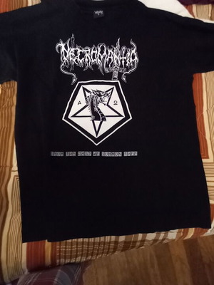 Necromantia From the Past We Summon Thee T-shirt used, size L, black with hole