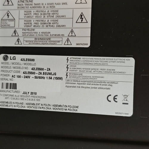 LG 42LE5500 TV used with slow motion image and distorted sound