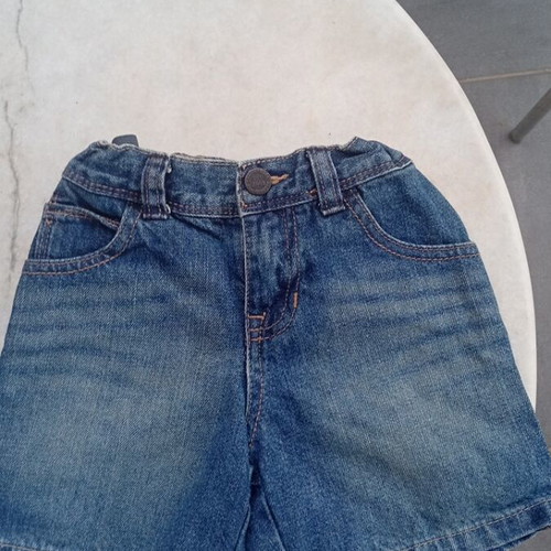 Genuinekis denim bermuda shorts like new, size 2 years, elastic waist