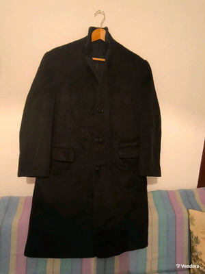 Vintage wool coat used, black, size L Kalogeropoulos