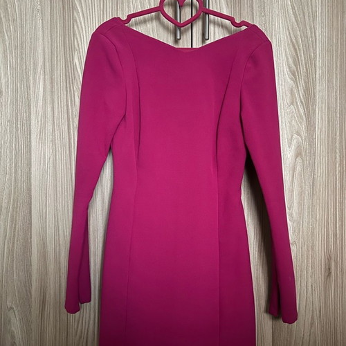Zara short fuchsia dress used with open back and long sleeve