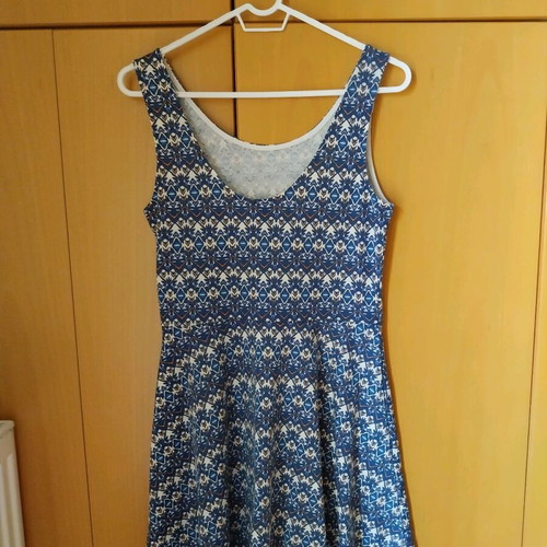 H&M dress used white-blue size L