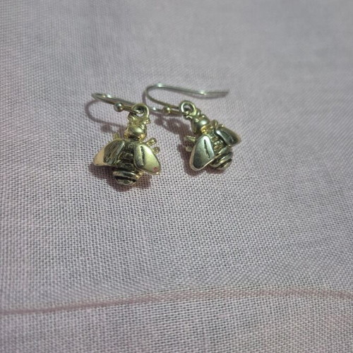 Bee earrings, gold tone