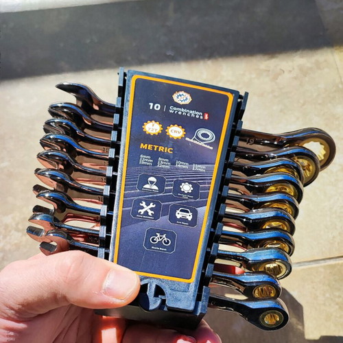 Hand tool set with ratchet new, black nickel CRV