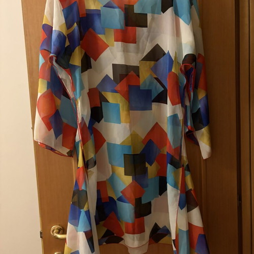 Reni Leza Caftan like new, semi-transparent with geometric shapes