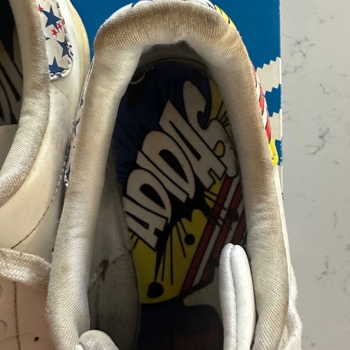 Stan Smith collectible athletic shoes used, size 40 2/3, with neon