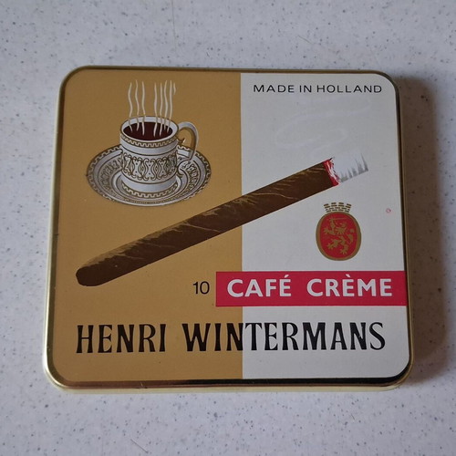Henri Wintermans Café Crème metal cigar box used, vintage