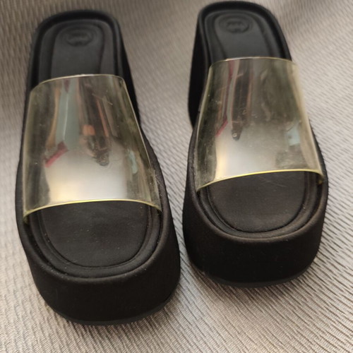 Zara platform sandals with transparent upper, new