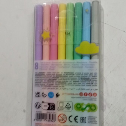 Carioca Pastel Markers set of 8 colors new
