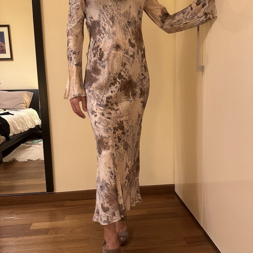 Zara dress with draped neckline and marble print new with tags