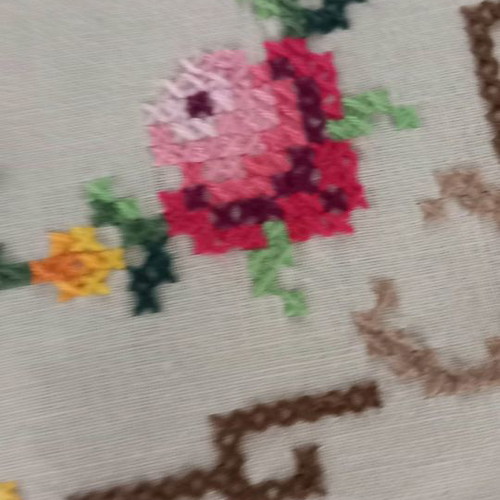 Embroidered tablecloth used with beautiful colors 0.83x0.83