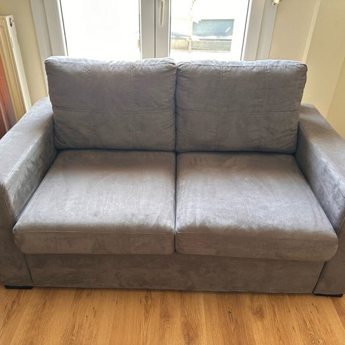 Sofa two-seater with storage and three-seater sofa bed, gray, like new