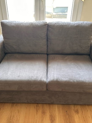 Sofa two-seater with storage and three-seater sofa bed, gray, like new