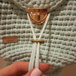Knitted bagpack like new, turquoise